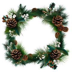 Fototapeta na wymiar christmas wreath isolated on white background, png