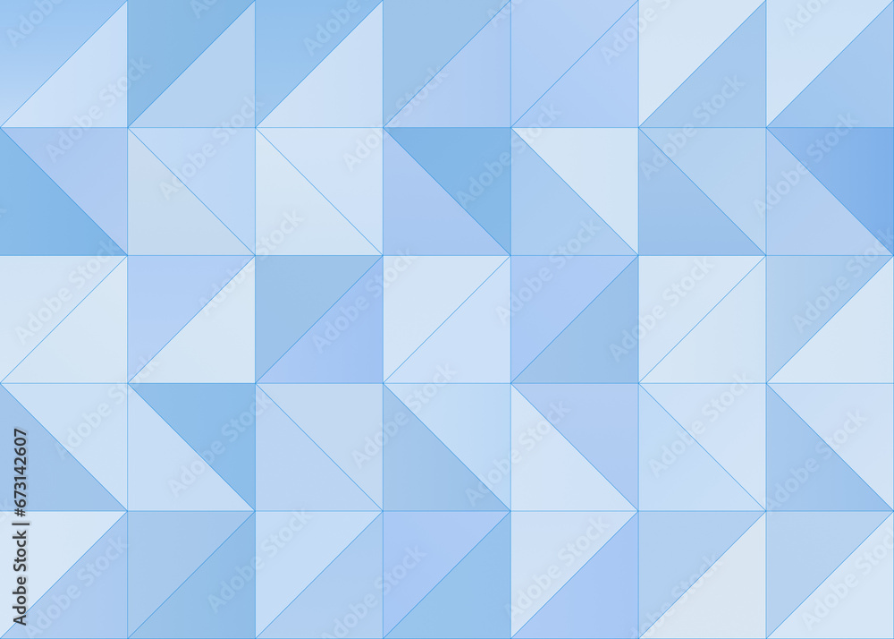 Poster abstract light blue and blue triangular shape seamless pattern. high resolution full frame modern ge