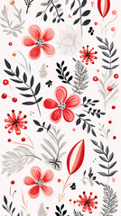 christmas pattern illustration white background created with Generative Ai