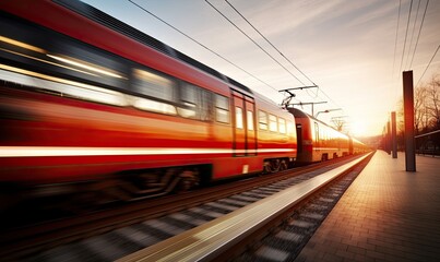 A Vibrant Train Journey Through the Scenic Tracks