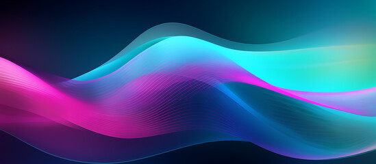 Purple blue green gradient smooth wave lines for banner