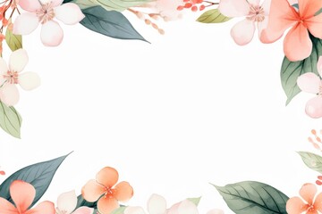 White template with flowers around it