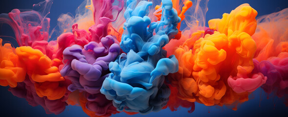 Obraz premium abstract colorful background with exploding paint colors in the air