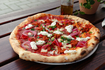 Pizza with mozzarella