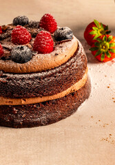 cake with berries