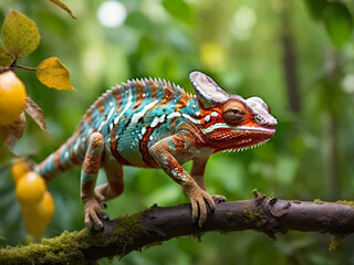 Fototapeta premium Chameleon Photography, generative ai