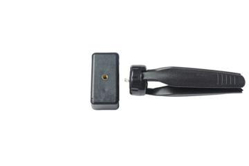 Mini tripod with cell phone holder with bottom removed, technology concept
