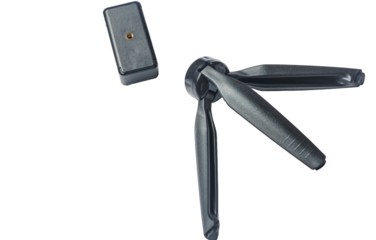 Mini tripod with cell phone holder with bottom removed, technology concept