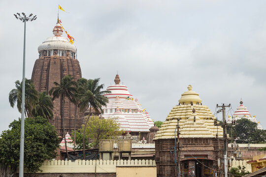 Main temple dome of Jagannath Temple, a famous Hindu temple dedicated to Jagannath or Lord Vishnu in the coastal town of Puri, Orissa, India.