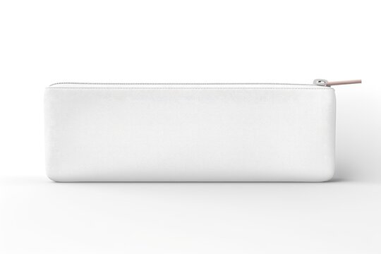 pencil case mockup on white background