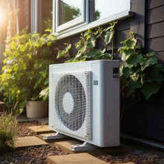 A Greener Tomorrow: Air Source Heat Pump Installed in Residential Building Showcases Clean and Sustainable Energy for a More Eco-Conscious Lifestyle