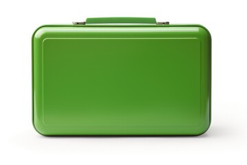 green lunch box mockup for meal on white background, container for food