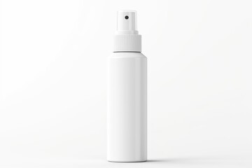 white plastic spray bottle mockup, small liquid container with atomizer pump - obrazy, fototapety, plakaty