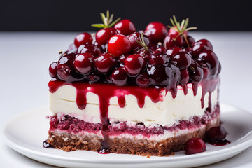 Lingonberry Layered Cake Drizzled with Sweet Red Syrup