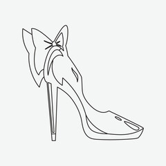 high heels Outline style vector design element, Pumps black line icon. Pictogram for web page, mobile app, promo. UI UX GUI design element. Editable stroke. illustration