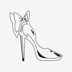 high heels Outline style vector design element, Pumps black line icon. Pictogram for web page, mobile app, promo. UI UX GUI design element. Editable stroke. illustration