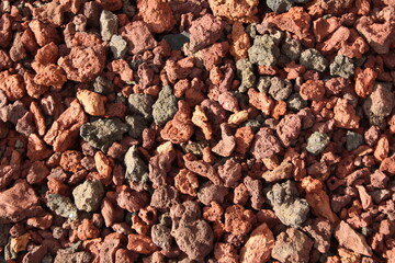 Red volcanic pebbles