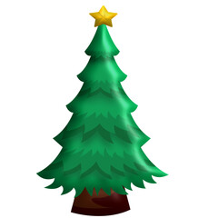 christmas tree isolated on white