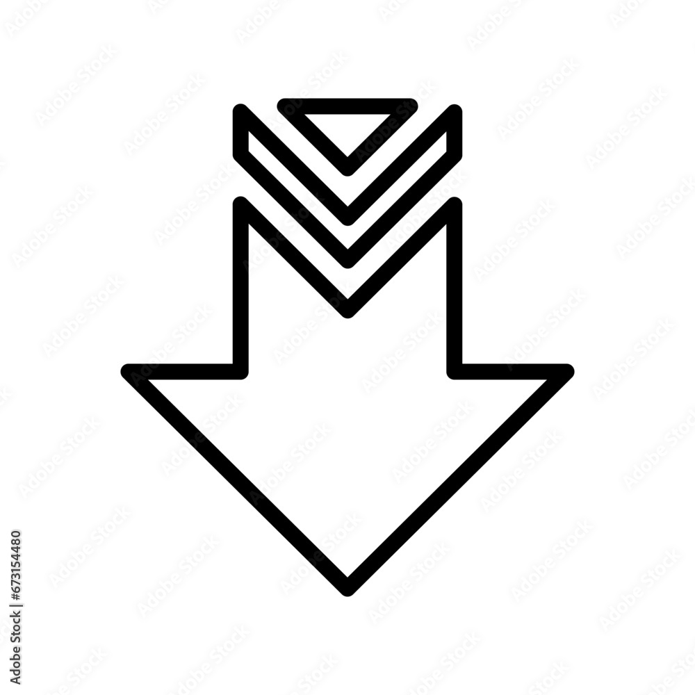 Aufkleber download outline vector icon. dowload stock vector icon for web, mobile app and ui design