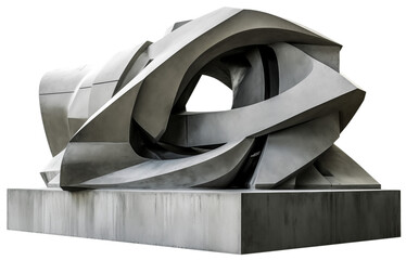 Contemporary concrete sculpture isolated and transparent png - obrazy, fototapety, plakaty