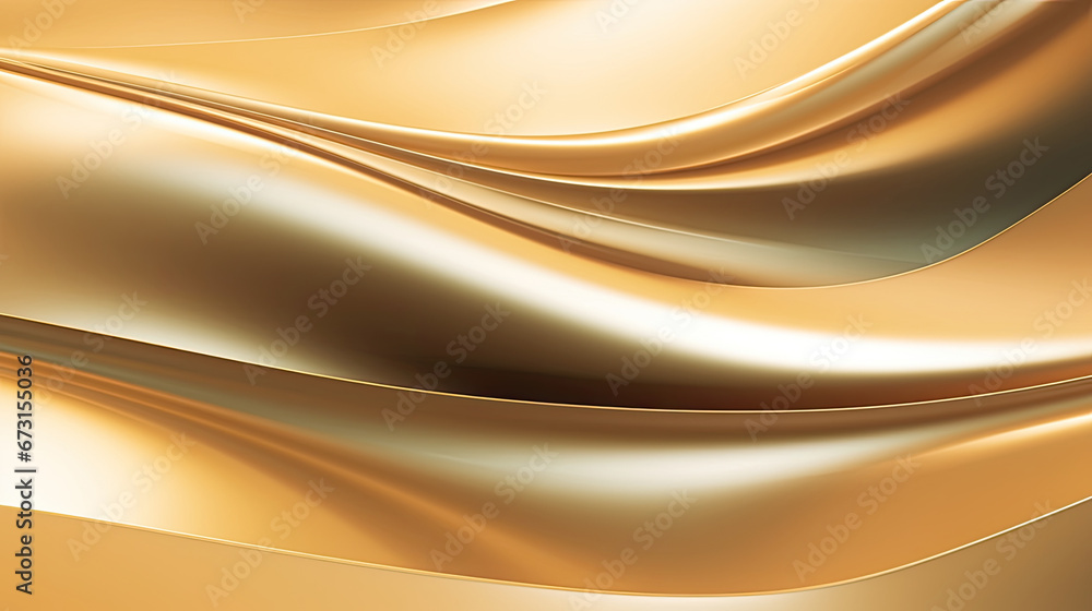 Poster luxury golden color abstract wave background. abstract soft color waves,
