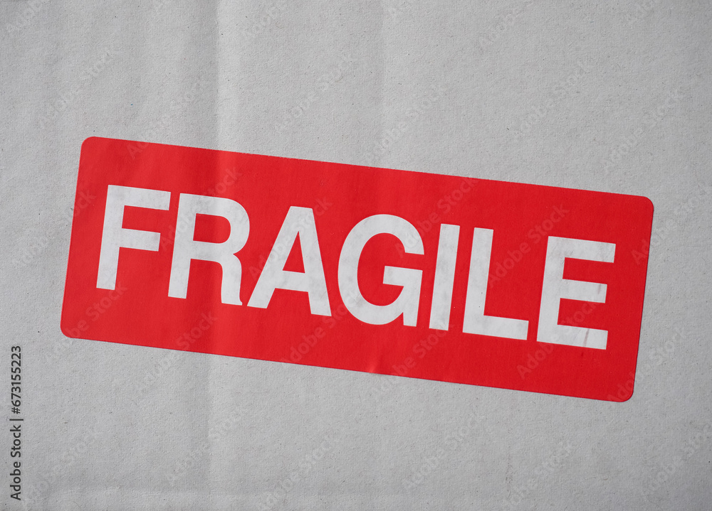 Sticker fragile sign label sign