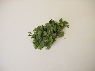 Dried white mulberry leaves for mulberry leaf tea, Morus alba