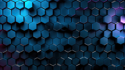 Abstract technological blue hexagonal background. 3d rendering, Abstract futuristic luxurious digital geometric technology hexagon background banner illustration 3d, blue pattern, honey