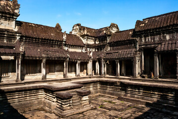 Courtyard of the Angkor Wat temple, Angkor, Siem Reap, Cambodia, Asia