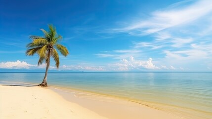 Breathtaking Coastal Landscape with Golden Beaches and Palm Trees