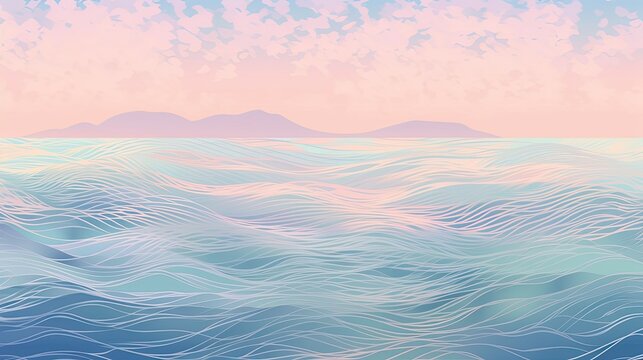Pastel Colors, Waves on a Lake