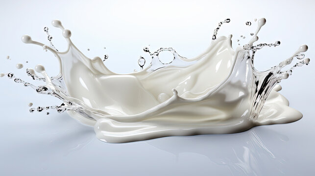 Splash of Milk or Cream isolated on Selective Focuse White Background