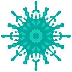 Unusual snowflake, mandala, flower. Vector graphics. Isolated on white background