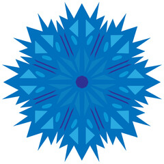 Unusual snowflake, mandala, flower. Vector graphics. Isolated on white background