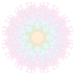 Unusual snowflake, mandala, flower. Vector graphics. Isolated on white background
