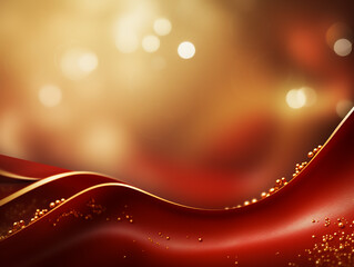 Fototapeta na wymiar Abstract, Christmas elegant Red and gold background with waves