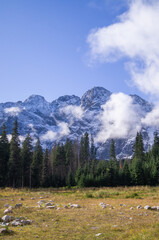 Serene High Tatras Majesty: Pristine Polana Włosienica Meadow with Snow-Dusted Peaks and Evergreens © Єгор Городок