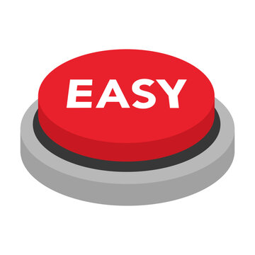 Easy internet button in flat design on white background.