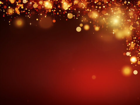  Christmas elegant Red Background with golden dust