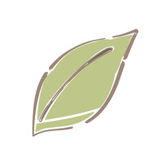 シンプルな葉っぱのイラスト　ふんわり線画タッチ