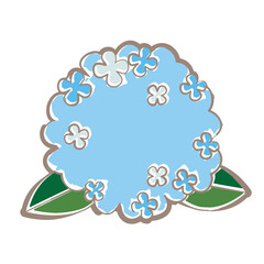 水色の紫陽花のイラスト　ふんわり手描き風