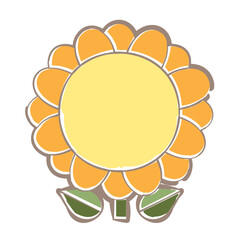 シンプルなひまわりのイラストフレーム