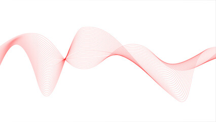 Fototapeta premium Technology abstract lines on white background. Undulate Grey Wave Swirl, frequency sound wave, twisted curve lines with blend effect.