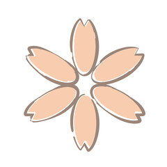 ピンク色の花のイラストアイコン