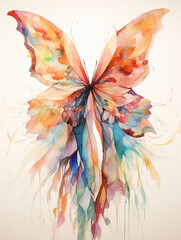 a buterfly made from watercolor fabric symbolizing feminity created with Generative Ai