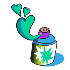 spray paint element in vector. subcultural object in flat style. icon template for print website app poster sticker. children teen icons series