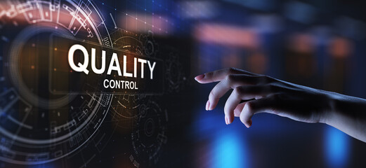 Quality control assurance standards business technology concept.