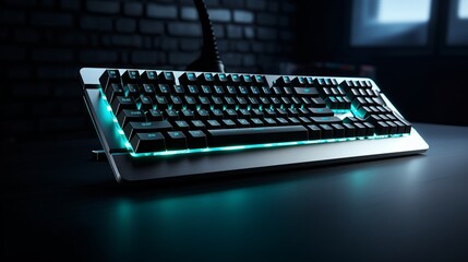 sleek mechanical PC keyboard with LED lighting
