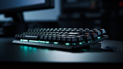 sleek mechanical PC keyboard with LED lighting