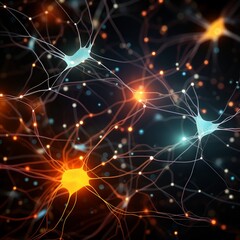 Neural Network, Brain Synapses Growing With Tree Like Branches Building